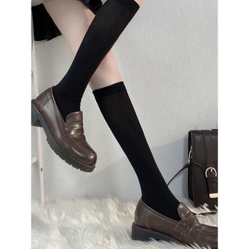 花千豬JK 制服襪 jk制服款過膝襪中筒襪白色黑色修飾腿型小腿襪