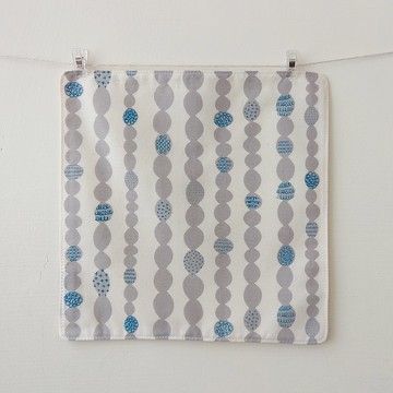 日本純棉手帕 = 北歐風 = 幾何圈圈 -米白