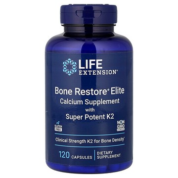 Life Extension, Bone Restore Elite，鈣補劑，含超優效 K2，120 粒膠囊
