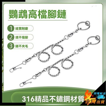 【台灣出貨】鸚鵡腳環 小鳥腳鏈 不鏽鋼鳥鏈子 虎皮 八哥 牡丹 玄鳳 小鳥放飛繩 站架鳥鏈用品