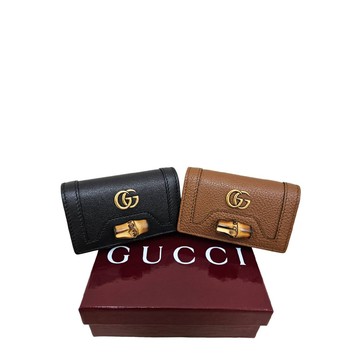 GUCCI DIANA 竹節鑰匙包(黑色/焦糖咖)
