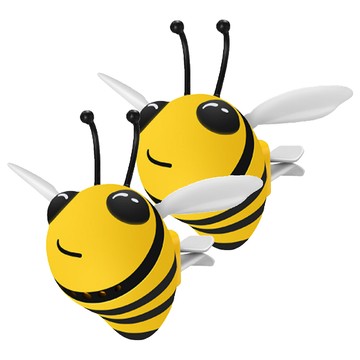 AHOYE 車用出風口香薰片2件組 可愛蜜蜂造型 植物精油 淨化空氣  1組  香薰