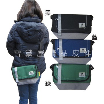 ~雪黛屋~mickey 斜側包小容量郵差包可肩背可斜側背防水尼龍布材質隨身輕巧兒童成人男女皆適用km