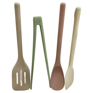 MODORI 磁吸廚具四色組  鍋鏟 + 刮刀 + 湯匙 + 夾子  MDR0048  1組