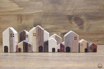 原木拼接小房子 擺飾 鑰匙圈 交換禮物婚 婚禮小物