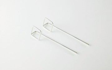 輕耳飾 純銀耳環  建築系列 ATE002