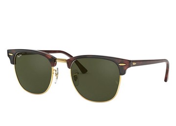 RAY BAN 復古眉框太陽眼鏡 RB3016F W0366 55mm大版 上眉玳瑁金框墨綠鏡片 公司貨