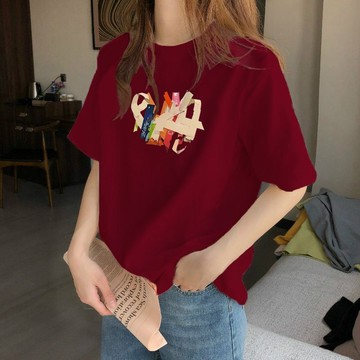 大碼女裝 純棉短袖 黑色短袖女 t恤女 夏季上衣 設計感短袖 美式短袖 寬鬆遮肚短袖 半袖上衣 正肩上衣 短袖女