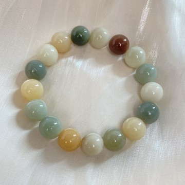 糖果色  多宝菩提 约12mm 飘花白 文玩佛珠念珠菩提手串 繞指柔 學生菩提手串 盤玩手串 文玩佛珠手鍊 文玩手串