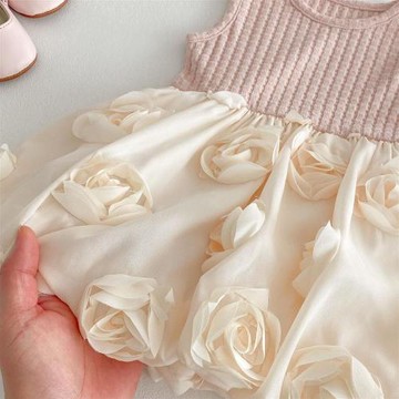 英國NEXT女童幼兒無袖連衣裙夏季甜美公主裙生日百日宴周歲禮服