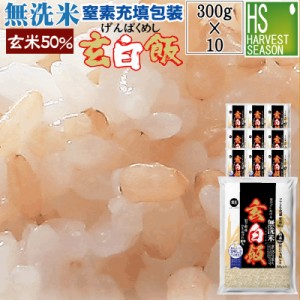 令和5年産 無洗米 玄白飯(げんぱくめし)300g(2合) ×10袋(計3kg)