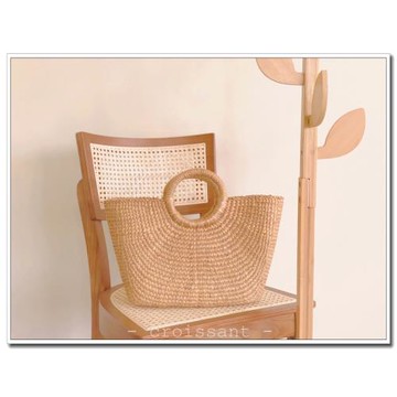 泰國草編包 經典手提圓把復古度假沙灘女包 百搭INS韓風菜籃包