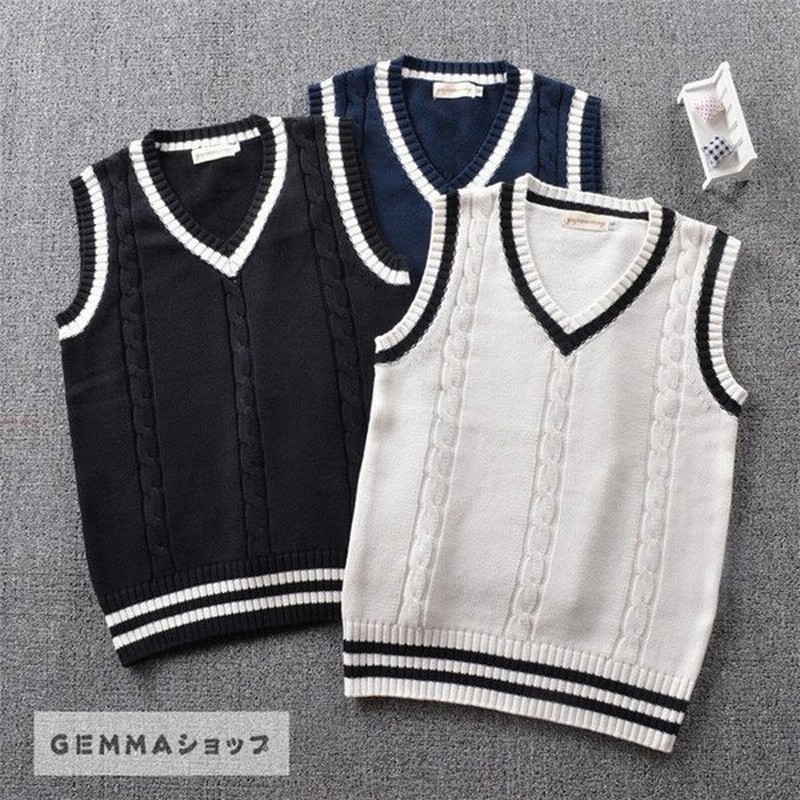 ニットセーター レディース スクールセーター Vネック ニットベスト 制服 Jk Dk 男子 女子 高校生 通学 男女兼用 学園 イギリス学院風 通販 Lineポイント最大0 5 Get Lineショッピング