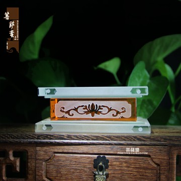 佛堂供奉佛像佛臺加高真琉璃金剛底座帶LED燈工字形水晶發光底座