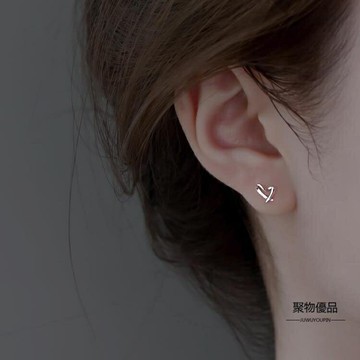 純銀耳釘女耳環小巧精致耳飾【聚物優品】