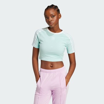 【adidas 愛迪達】 3-STRIPES 短版短袖上衣 T恤 女 - Originals JD0306