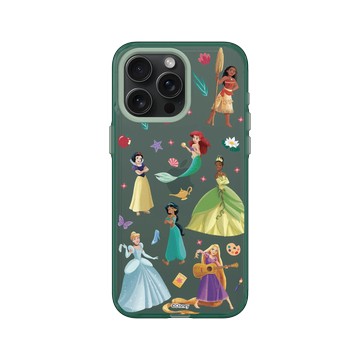 iPhone 15 Pro Max Clear 憂墨綠 - 迪士尼-公主系列 Disney Princess - 迪士尼公主 - 貼紙風格