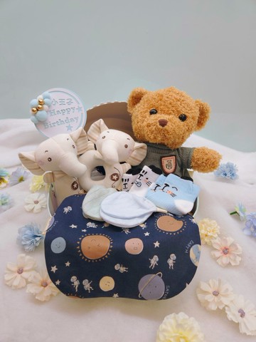 星球搖籃滿月禮/彌月禮盒/生日/新生兒/送禮/口水巾