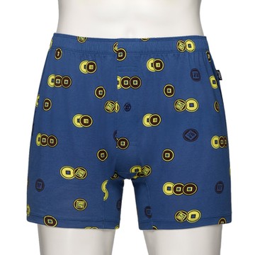 SOLIS 錢滾錢系列M-XXL寬鬆印花四角男內褲(星彩藍)