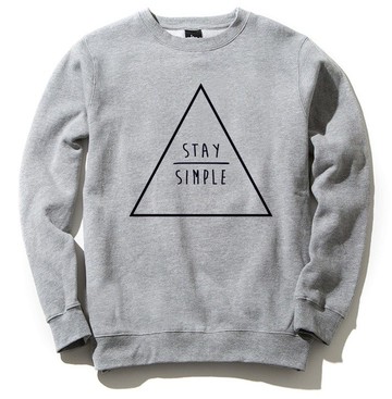 STAY SIMPLE Triangle【現貨】大學T 刷毛 灰色  保持簡單 三角形 幾何 設計 自創 品牌 時髦 圓 文青 Hipster
