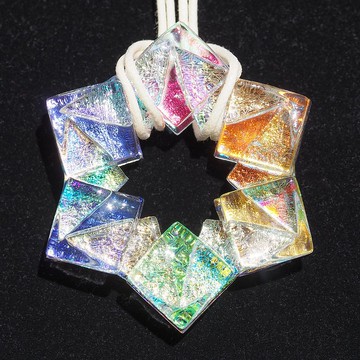 【Premium】極光水晶玻璃花項鍊 雪之結晶 手工接單製作