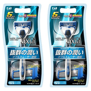 KAI 貝印 razor axia 潤滑刮鬍刀 5刀刃 AX-1SE4  1個  2個