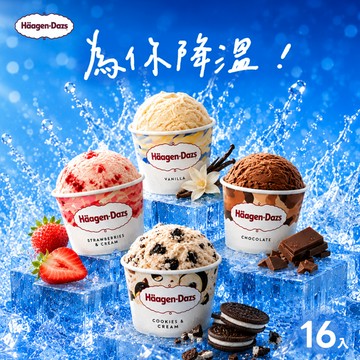 [限時34折] 為你降溫💙【哈根達斯】迷你杯16入組(75ml/100ml)🚚 宅配到家 冰淇淋 [3日內出貨]
