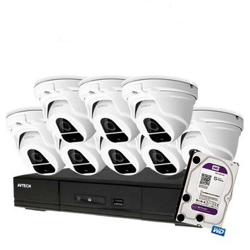 AVTECH 昌運監視器組合 送4TB DGD1009AV-U1 8路主機+DGC2205AT(DGC2204MAT)200萬同軸半球攝影機*8
