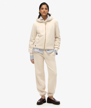 Superdry Women's Essential Logo Half Brushed Joggers Beige Size: 6