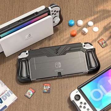 任天堂switch oled手柄保護殼一體殼配件ns硅膠軟套收納包配件膜
