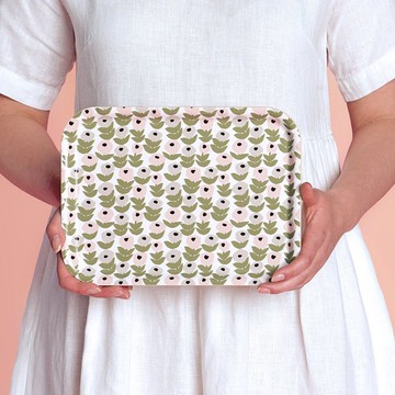 白樺木托盤 (花意粉灰mini)