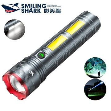 微笑鯊正品 SD5312 LED強光手電筒 M60 6000lm COB雙側燈 4檔調焦 Type-C充電 防水戶外露營