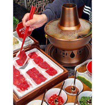 銅火鍋單人小銅鍋銅鍋火鍋一人一鍋純紫銅環保油銅鍋酒精銅火鍋爐