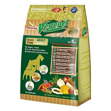 維吉 VP 專業級成犬狗食 人參配方 無穀物添加 全犬種適用  植物蛋白  5lb  1袋