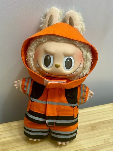 救護員 17cm labubu 橙色工作服裝