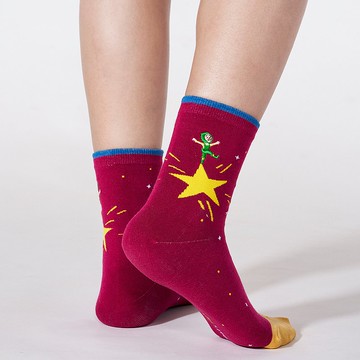 幾米 忘記親一下 。許願星星 3:4 刺繡襪