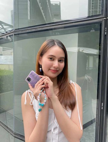 電話魅力手機吊飾、石圈、幸運石+珠子