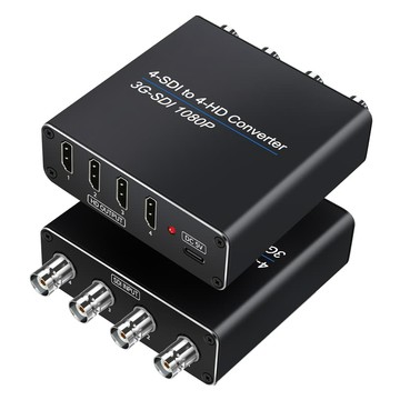 易控王 SDI轉HDMI轉換器 四進四出 支援HD/3G-SDI 1080P(50-518-01)