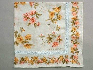 Laura Ashley 復古手帕女式手帕花卉 18 x 18 英寸