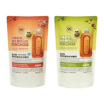 南僑水晶 益生菌長效抗菌洗衣液體皂補充包800gX1包