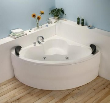 【麗室衛浴】BATHTUB WORLD 扇形空缸 W-CH-3106-B 含前牆 130*130*54CM