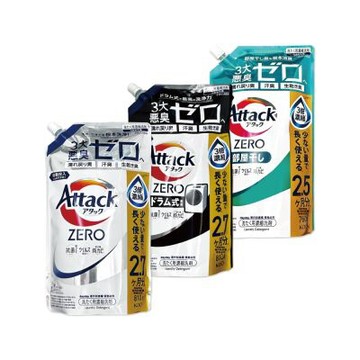 日本KAO花王-Attack ZERO極淨超濃縮洗衣精補充包1入/袋(最高清潔力Bio IOS洗淨因子,衣物香氛,室內晾曬除臭洗劑)