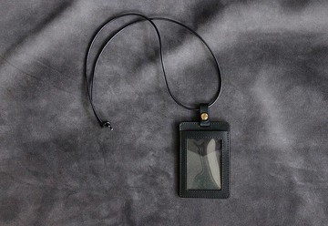 義大利植鞣革單層證件套 | 黑藍色 |