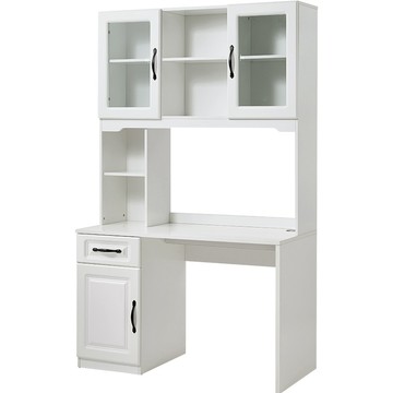 hoi!Linsy北歐簡約純白帶櫃書架書桌1.4M 白色 JO1V