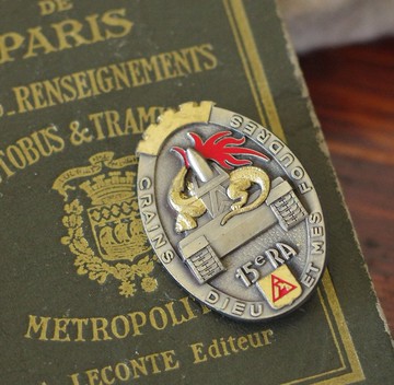 古董法國軍徽城市徽章城堡別針胸針心口針B2154