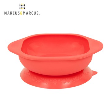 MARCUS＆MARCUS 動物樂園矽膠防漏幼兒學習吸盤碗-紅獅子_廠商直送