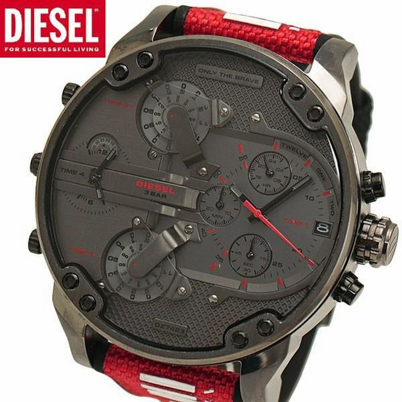 ディーゼル DIESEL クロノグラフ腕時計 ミスターダディ MR DADDY 2.0 ナイロンベルト グレー x レッド メンズ DZ7423 |  LINEブランドカタログ