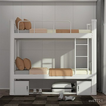 上下鋪-鐵架床-雙層高架床-宿捨高低床單雙人公寓員工鋼架-鐵藝床 PP