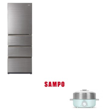 SAMPO聲寶 450公升1級變頻窄身4門冰箱 SR-C45GDD 自動製冰 贈NICO日式快煮鍋 現貨 可補助5000