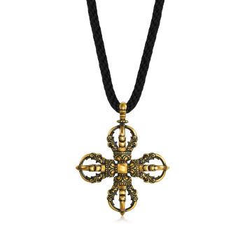 Noir 「酷黑」 十字金剛杵 黃金項鍊_計價黃金